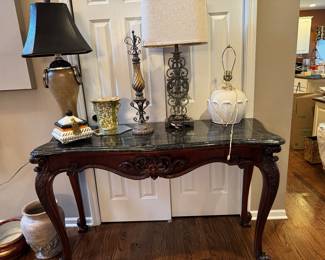 Console Table , Lamps 