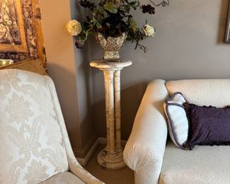 Marble Pedestal - Silk Planter 