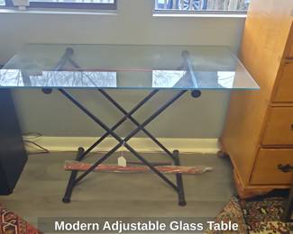 Modern Adjustable Glass Table