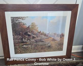 Rail Fence Covey Bob White by Owen J. Gromme