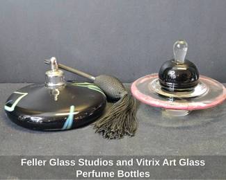 Feller Glass Studios and Vitrix Art Glass Perfume Bottles