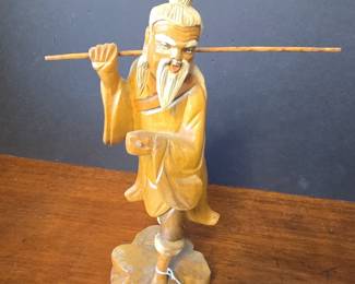 Carved Boxwood Figure of Shou Lao (God of Longevity)