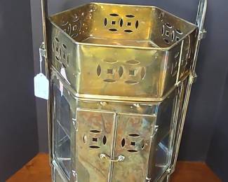 Vintage Chinese Brass Street Food Server Stand Cart