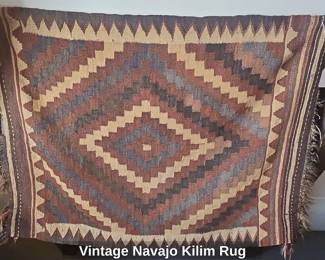 Vintage Navajo Kilim Rug