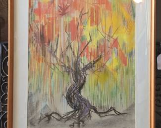 Terri Priest Autumn Tree Pastel Drawing