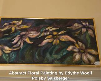 Abstract Floral Painting by Edythe Woolf Polsby Salzberger
