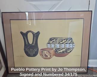 Pueblo Pottery Print by Jo Thompson, Signed and Numbered or
