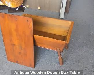 Antique Wooden Dough Box Table