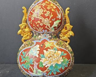 Cloisonn Double Gourd Vase