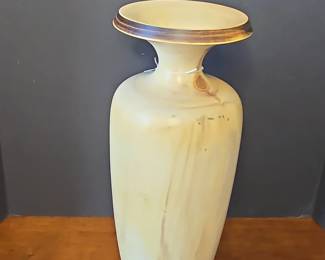 Turned Aspen and Rosewood Vase Signed Don Noble