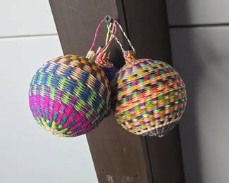 Handwoven Iraca Palm Christmas Ornaments