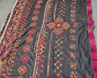 Kohistani Embroidered Wedding Shawl with Red Panel