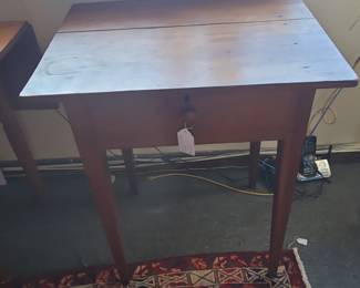 th Century Southern Yellow Pine Single Drawer Country Work Table or Stand