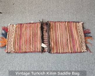 Vintage Turkish Kilim Saddle Bag