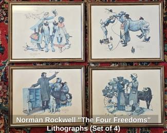 Norman Rockwell The Four Freedoms Lithographs Set of 
