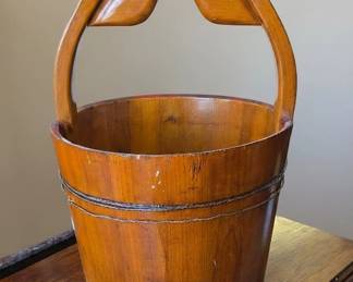 Antique Chinese Elmwood Water Bucket