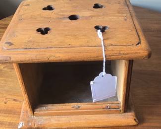 Antique Wooden Footwarmer or Voetstoof