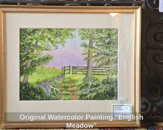 Original Watercolor Painting English Meadow