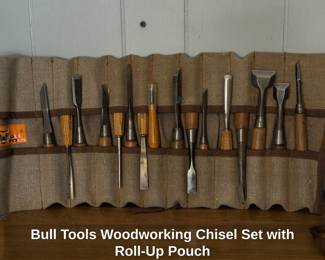 Bull Tools Woodworking Chisel Set with RollUp Pouch