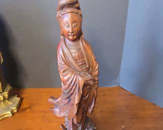 Carved Boxwood Guanyin Statue