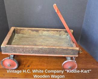 Vintage H.C. White Company KiddieKart Wooden Wagon