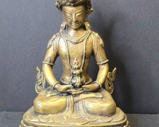 Tibetan GiltBronze Amitayus Statue