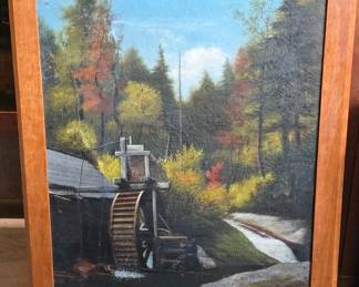 Fall Landscape with Watermill Painting by Frank Julius Fisher,