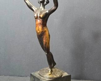 Art Nouveau Bronze Dancer Sculpture