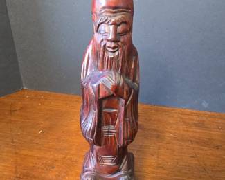Carved Wooden Figure of Confucius Kongzi