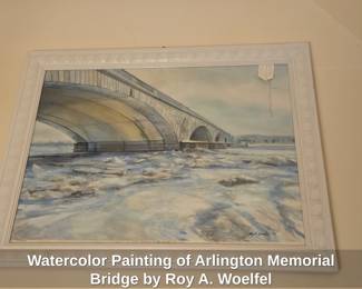 Watercolor Painting of Arlington Memorial Bridge by Roy A. Woelfel