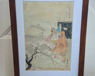 Japanese Ukiyoe Woodblock Print by Ogata Gekko  Nihon Hana Zue Flowers of Japan