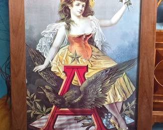 AnheuserBusch American Woman Reproduction Lithograph by Knapp Co.