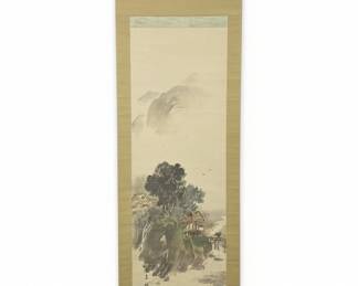 Japanese Landscape Scroll Painting