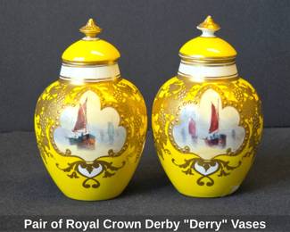 Pair of Royal Crown Derby Derry Vases
