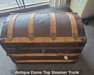 Antique Dome Top Steamer Trunk