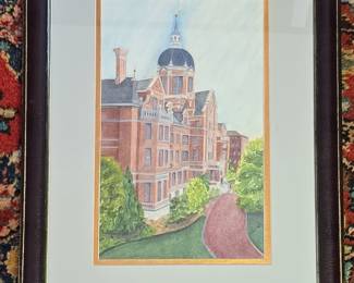 Watercolor of Johns Hopkins Hospital by Deborah