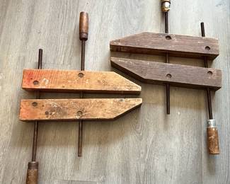 Vintage Wooden Hand Screw Clamps Cincinnati Tool Co.  Jorgensen