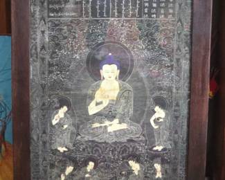 Tibetan Thangka Painting of Buddha Shakyamuni