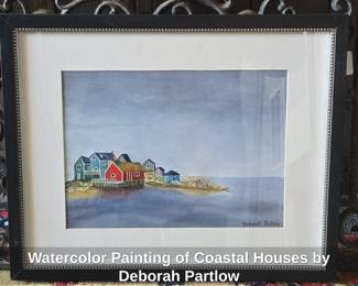 Watercolor Painting of Coastal Houses by Deborah Partlow