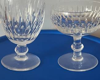 Waterford Crystal Vintage Maureen Pattern Water Goblet and Champagne glass service for 10