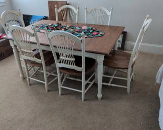 Farmhouse Style Table and Six Chairs