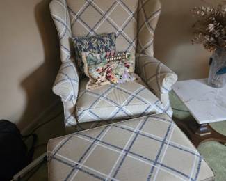 Upholstered Chair with matching ottoman