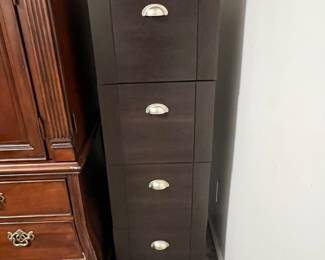 Dark Brown Media Console with Silver Hardware