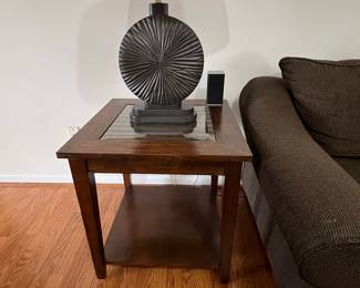 Mid-Century Modern Style Table Lamp with Fluted Shade