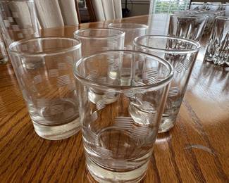 Mid-Century Etched Pine Cone Lowball Glasses