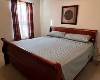 Furniture of America Burkhart Cherry Sleigh Bed Frame