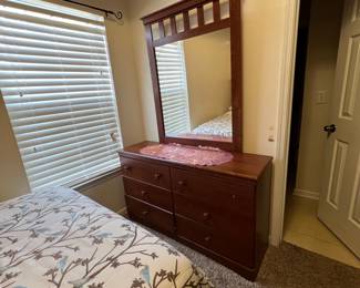 Dark Wood Dresser with Mirror
