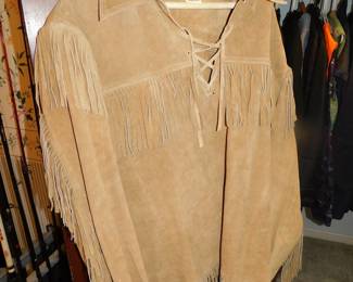 VINTAGE OLD WEST FRINGED SUEDE LEATHER JACKET SIZE 44