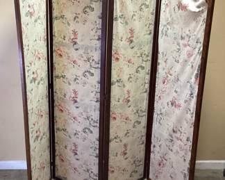 VTG. FOUR-PANEL FOLDING ROOM DIVIDER NO SHIPPING PICKUP ONLY
