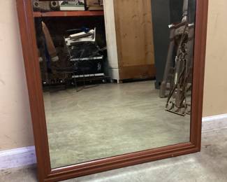 CHIPPENDALE STYLE MAHOGANY MIRROR AND BEVELED SQUARE MIRROR